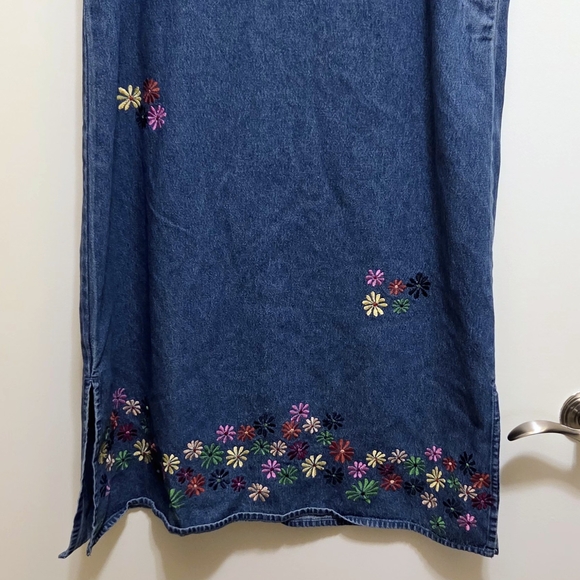 Vintage Agapo Denim floral maxi dress MP - Picture 2 of 5